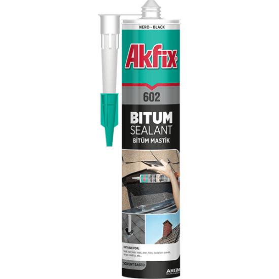 Akfix 602- uszczelniacz bitumiczny do papy, gontów, dachów 310ml