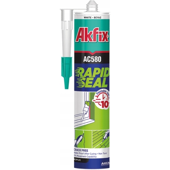 AKFIX AC580 Szybki uszczelniacz akrylowy 310 ml kolor biały